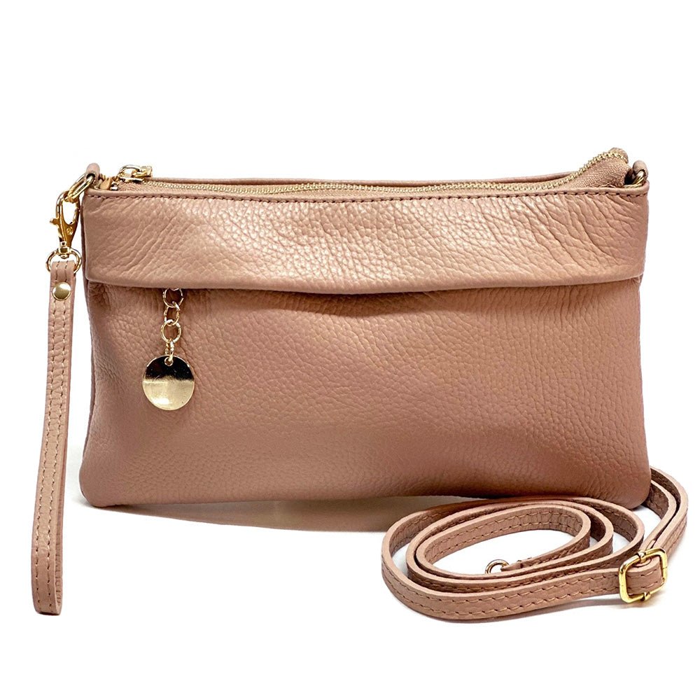 Fiorina Italian Leather Clutch Bag – Elegant Pochette for Day & Evening - Leather Italiano