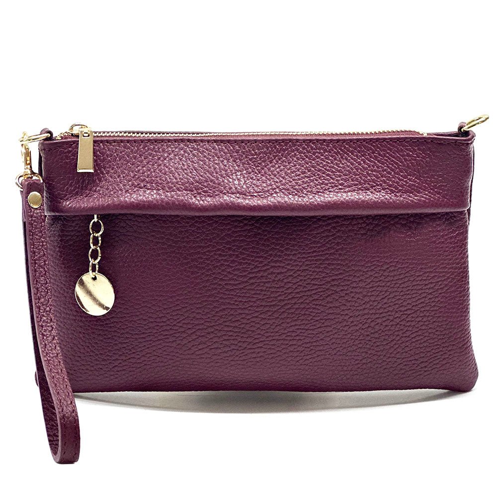 Fiorina Italian Leather Clutch Bag – Elegant Pochette for Day & Evening - Leather Italiano