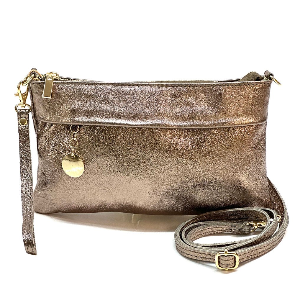 Fiorina Italian Leather Clutch Bag – Elegant Pochette for Day & Evening - Leather Italiano