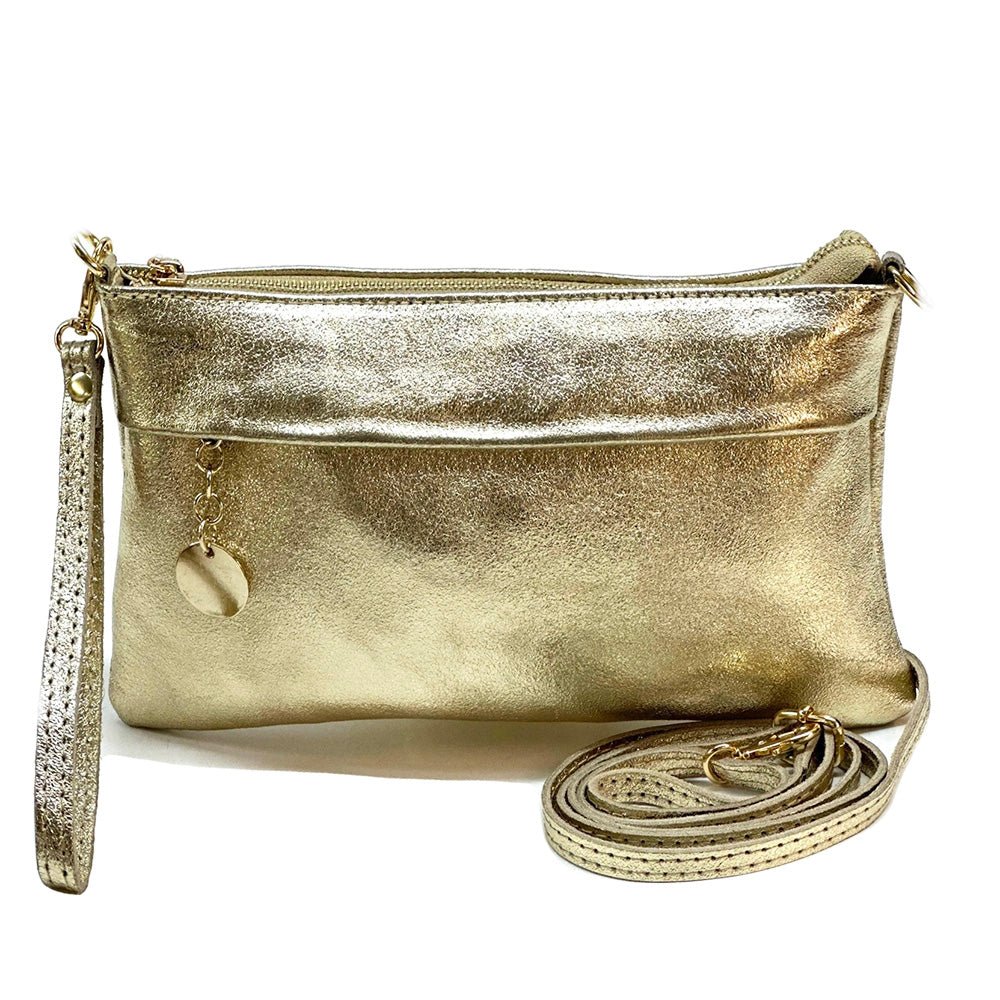 Fiorina Italian Leather Clutch Bag – Elegant Pochette for Day & Evening - Leather Italiano