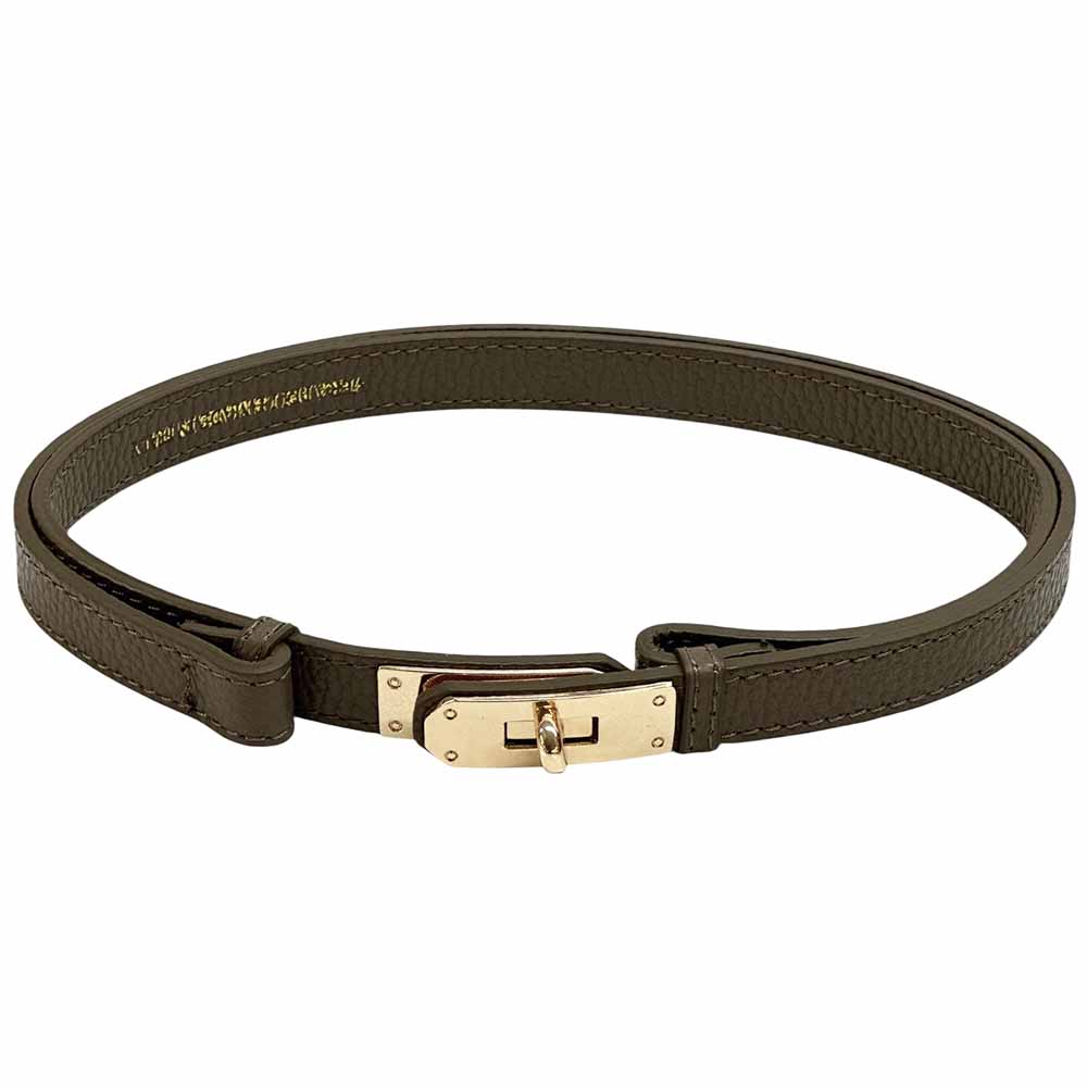 Firenze Lock – Italian Handmade Leather Belt with Gold Lock Buckle - Leather Italiano