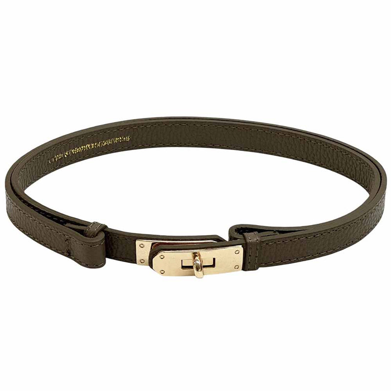 Firenze Lock – Italian Handmade Leather Belt with Gold Lock Buckle - Leather Italiano