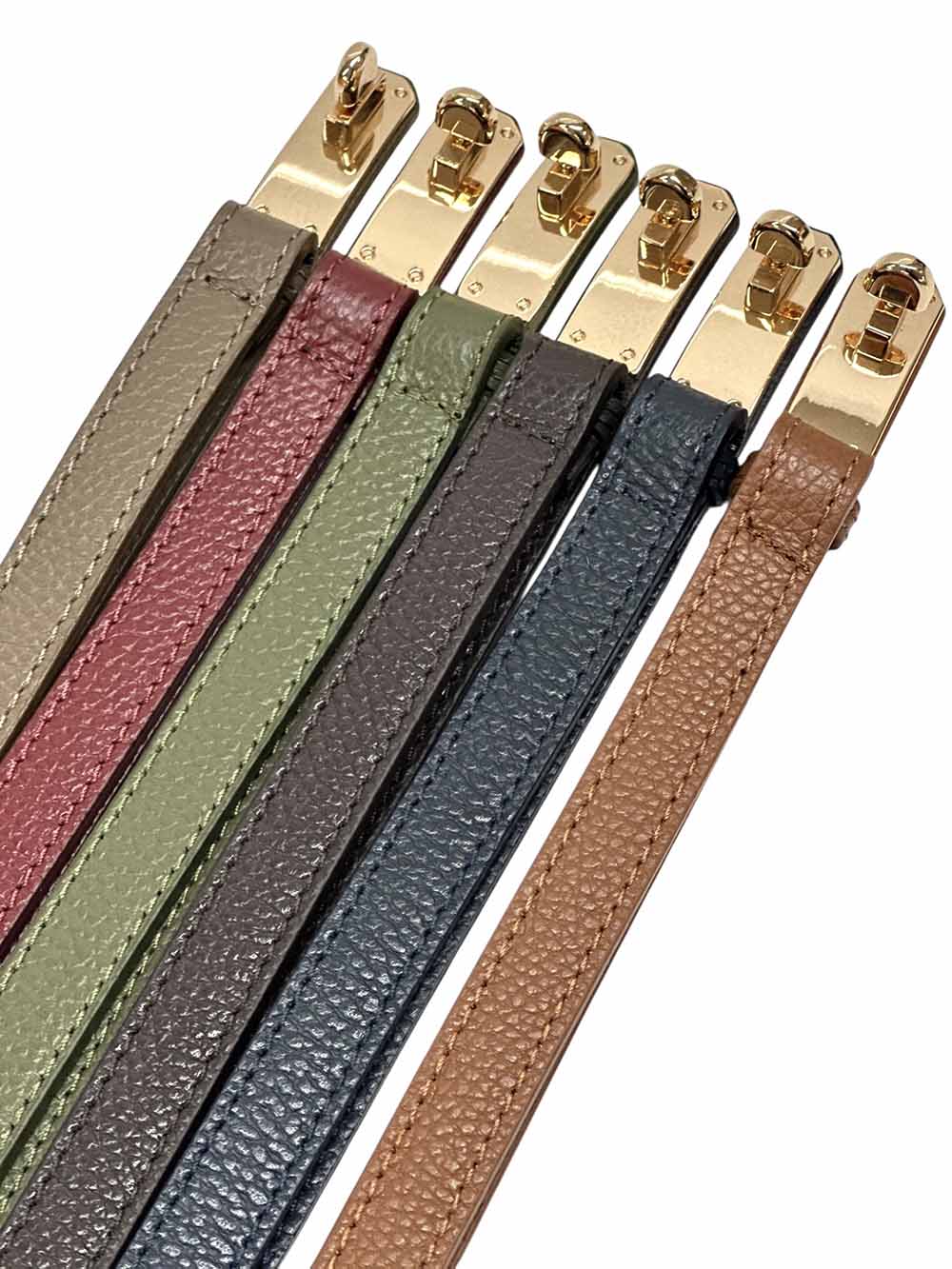 Firenze Lock – Italian Handmade Leather Belt with Gold Lock Buckle - Leather Italiano