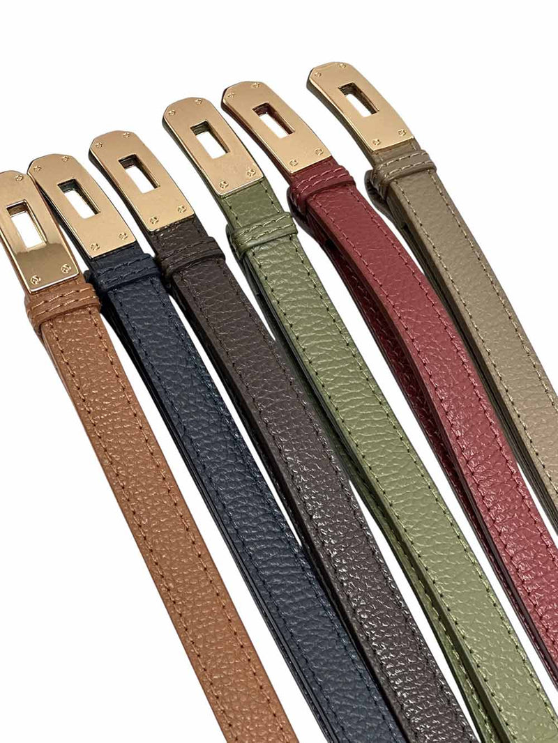 Firenze Lock – Italian Handmade Leather Belt with Gold Lock Buckle - Leather Italiano