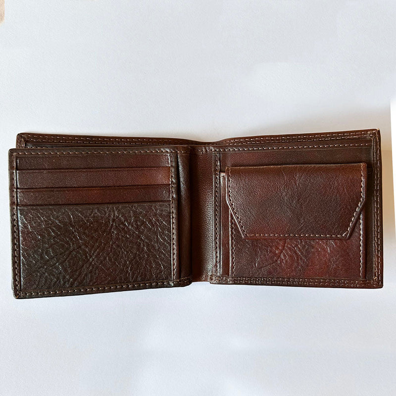 Firm Leather Bifold Wallet Italian Hand - Dyed | Primo V - Leather Italiano - Leather Italiano