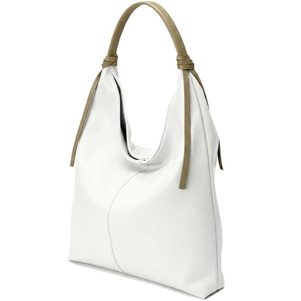Flavia Italian Cow Leather Hobo Bag - Leather Italiano