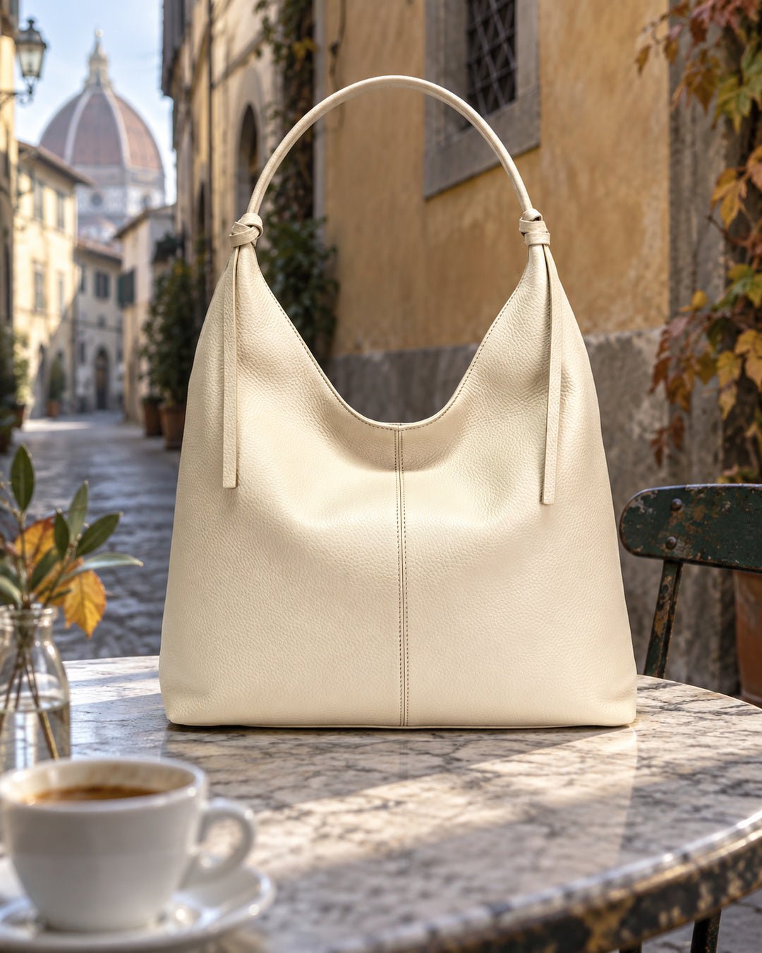 Flavia Italian Leather Hobo Bag - Leather Italiano