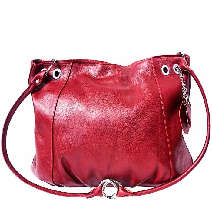 Florence Bordeaux Leather Hobo Bag - Leather Italiano