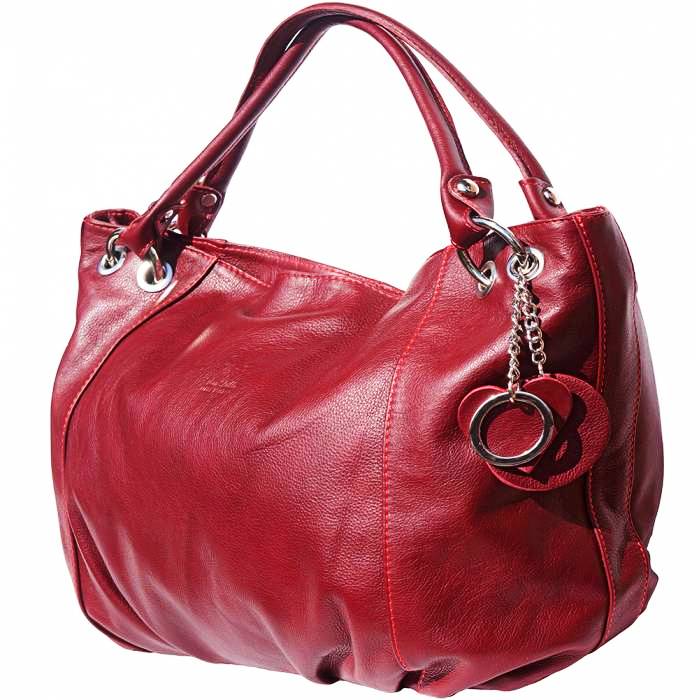 Florence Bordeaux Leather Hobo Bag - Leather Italiano