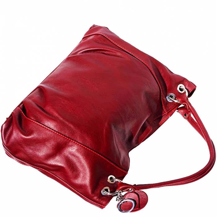 Florence Bordeaux Leather Hobo Bag - Leather Italiano