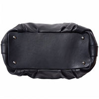 Florence black leather hobo bag bottom