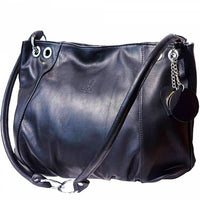 Florence black leather hobo bag crafted