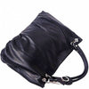 Florence black leather hobo bag on ground