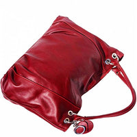 Florence bordeaux leather hobo bag lying flat