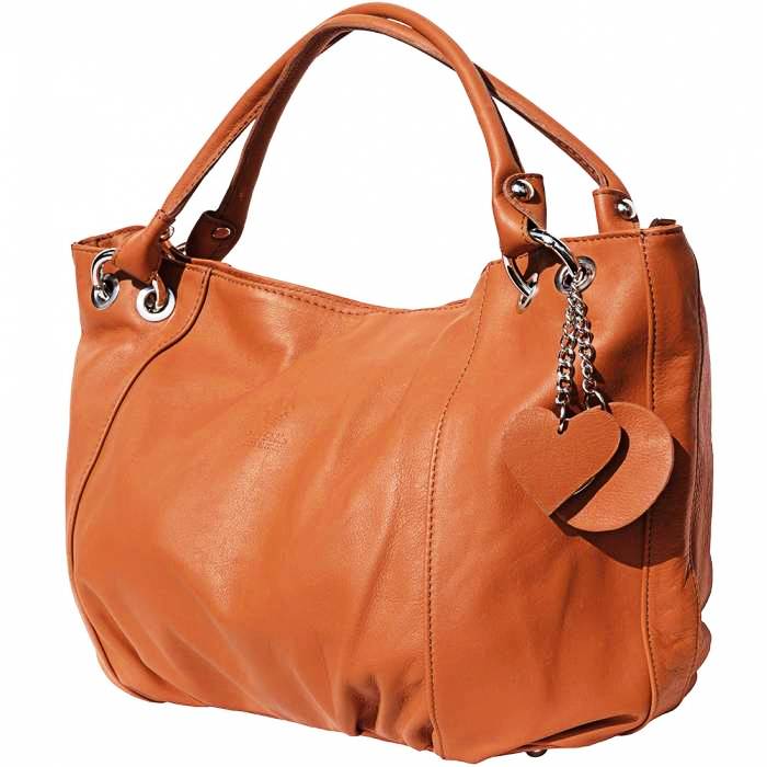 florence tan leather hobo bag with double handles