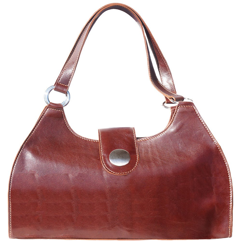 Front View of Florina GM Dark Brown Leather Side Bag