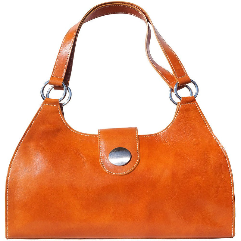 Front View of Florina GM Tan Leather Side Bag