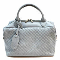 Florine Leather Handbag – Handmade in Florence with Printed Woven - Effect Finish - Leather Italiano