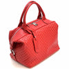 Florine Leather Handbag – Handmade in Florence with Printed Woven - Effect Finish - Leather Italiano