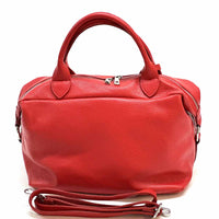 Florine Leather Handbag – Handmade in Florence with Printed Woven - Effect Finish - Leather Italiano