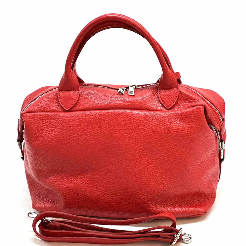 Florine Leather Handbag – Handmade in Florence with Printed Woven - Effect Finish - Leather Italiano