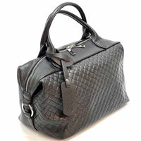 Florine Leather Handbag – Handmade in Florence with Printed Woven - Effect Finish - Leather Italiano