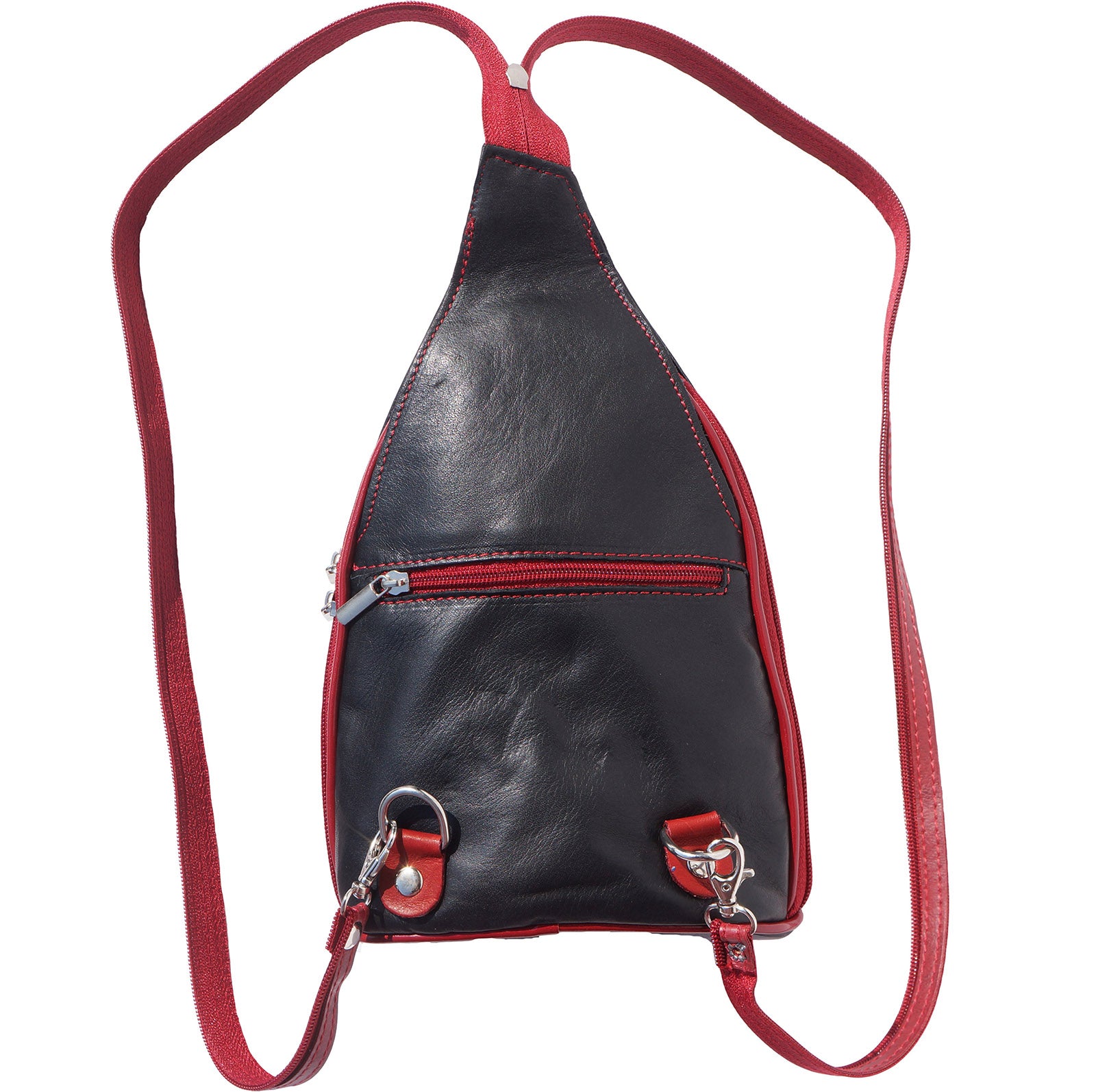 Back View of Foglia GM Black Leather Backpack for Women