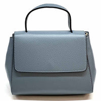 Gaia Italian Leather Handbag – Compact Top Handle with Dollar Grain Texture - Leather Italiano