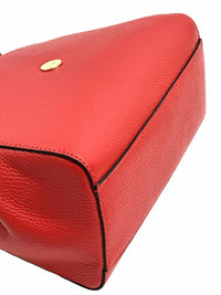 Gaia Italian Leather Handbag – Compact Top Handle with Dollar Grain Texture - Leather Italiano