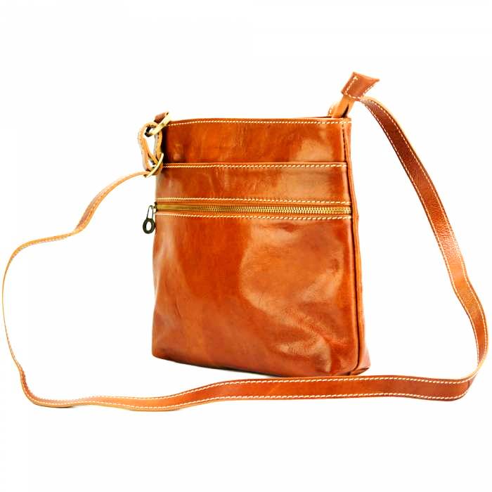 genoa leather cross body bag with shoulder strap