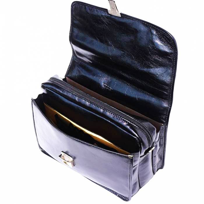 genuine leather briefcase brass accents