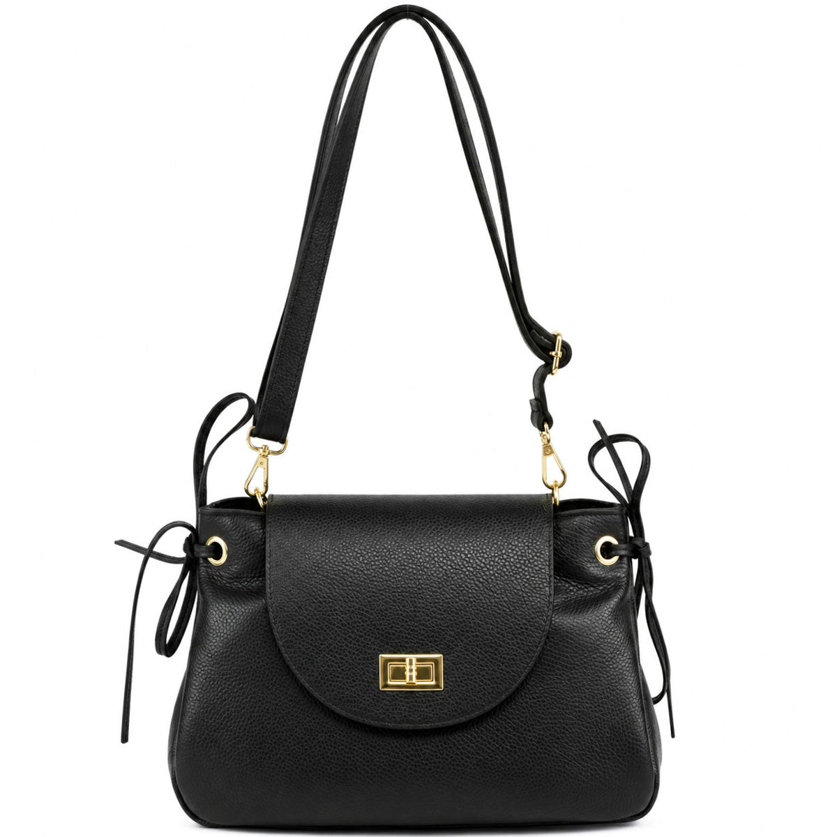 Gioia Structured Leather Flap Shoulder Bag - Leather Italiano