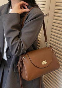 Gioia Structured Leather Flap Shoulder Bag - Leather Italiano