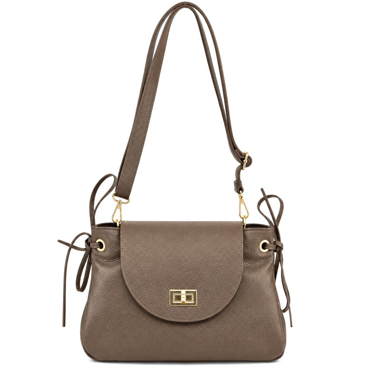 Gioia Structured Leather Flap Shoulder Bag - Leather Italiano