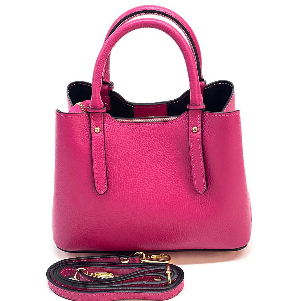 Giuseppina Italian Cowhide Leather Handbag – Chic, Compact & Structured - Leather Italiano