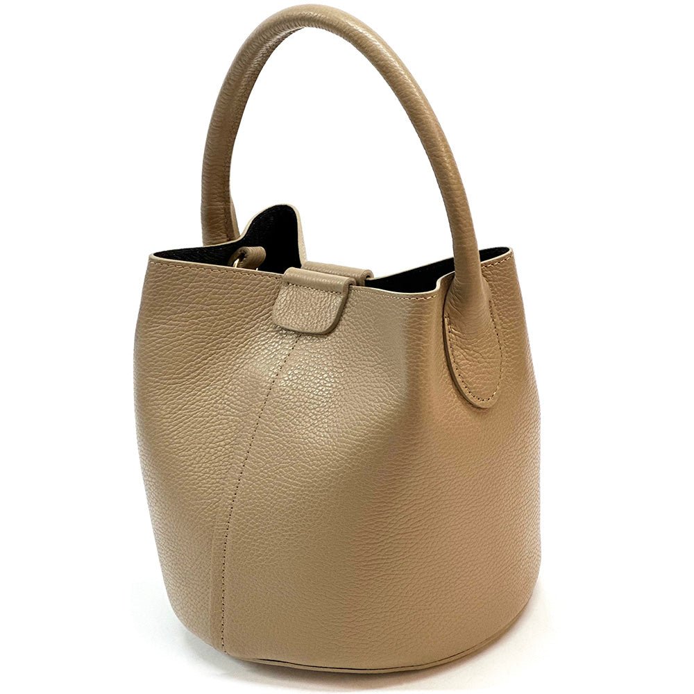 Grazia Italian Leather Bucket Bag – Elegant Everyday Shoulder Bag for Women - Leather Italiano