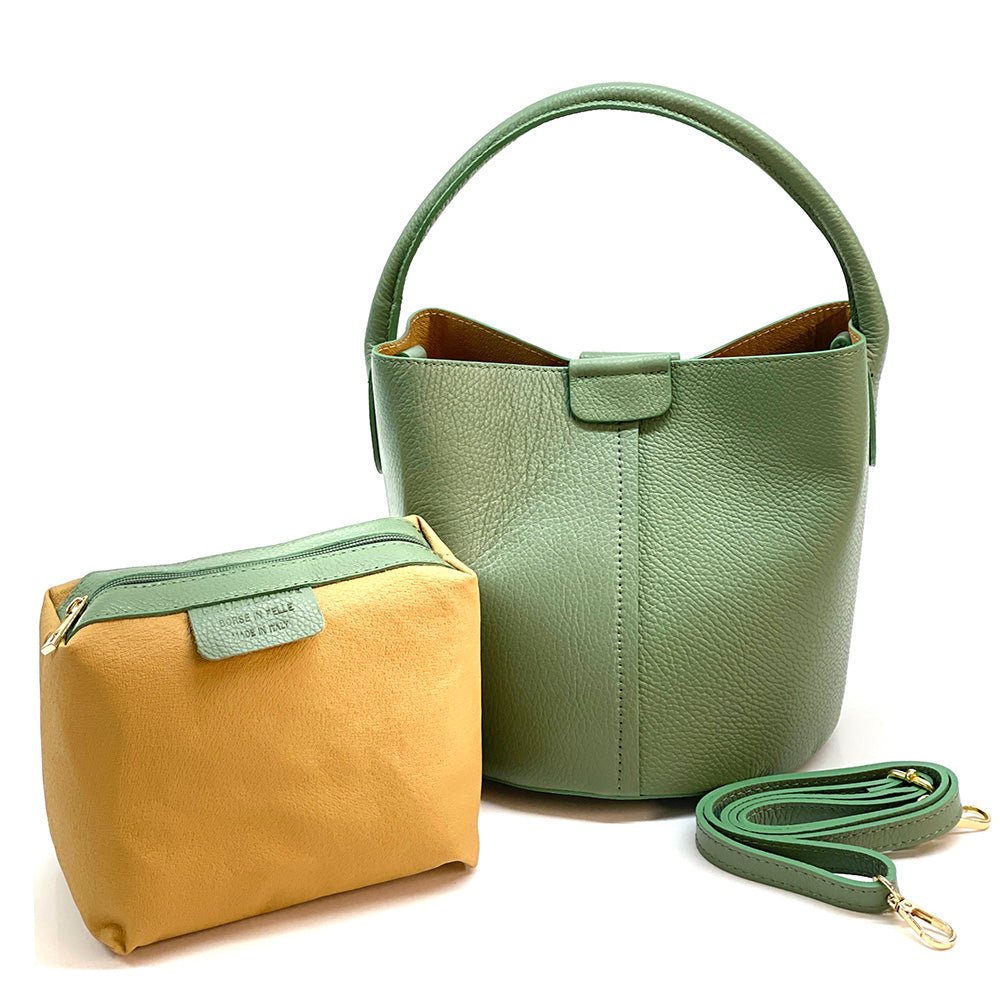 Grazia Italian Leather Bucket Bag – Elegant Everyday Shoulder Bag for Women - Leather Italiano