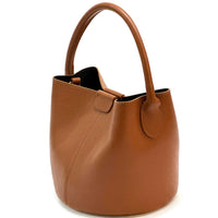 Grazia Italian Leather Bucket Bag – Elegant Everyday Shoulder Bag for Women - Leather Italiano