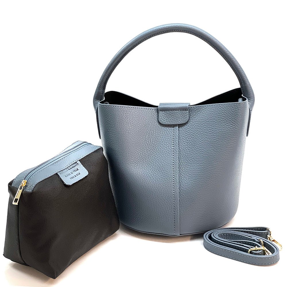 Grazia Italian Leather Bucket Bag – Elegant Everyday Shoulder Bag for Women - Leather Italiano