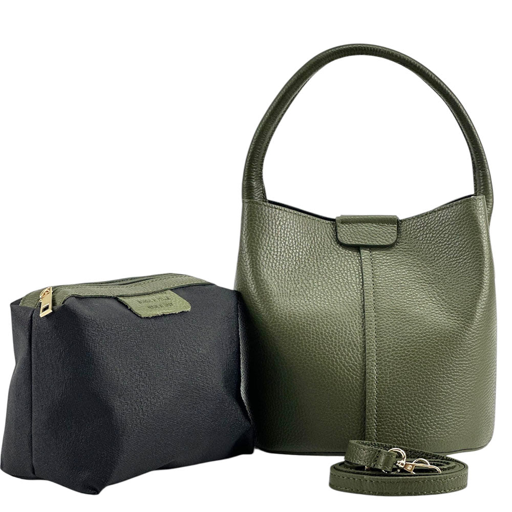 Grazia Italian Leather Bucket Bag – Elegant Everyday Shoulder Bag for Women - Leather Italiano