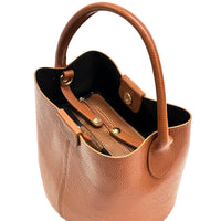 Grazia Italian Leather Bucket Bag – Elegant Everyday Shoulder Bag for Women - Leather Italiano