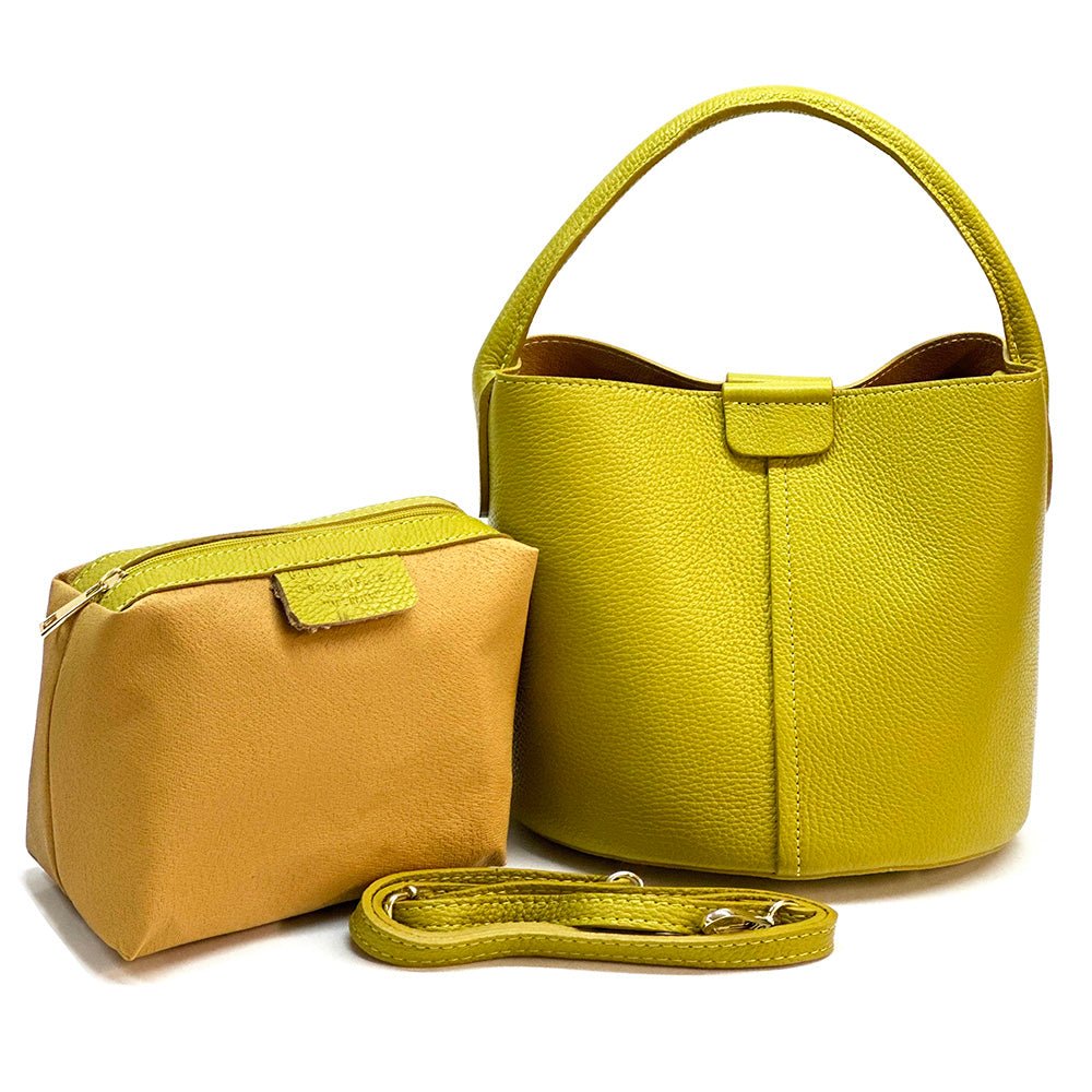 Grazia Italian Leather Bucket Bag – Elegant Everyday Shoulder Bag for Women - Leather Italiano