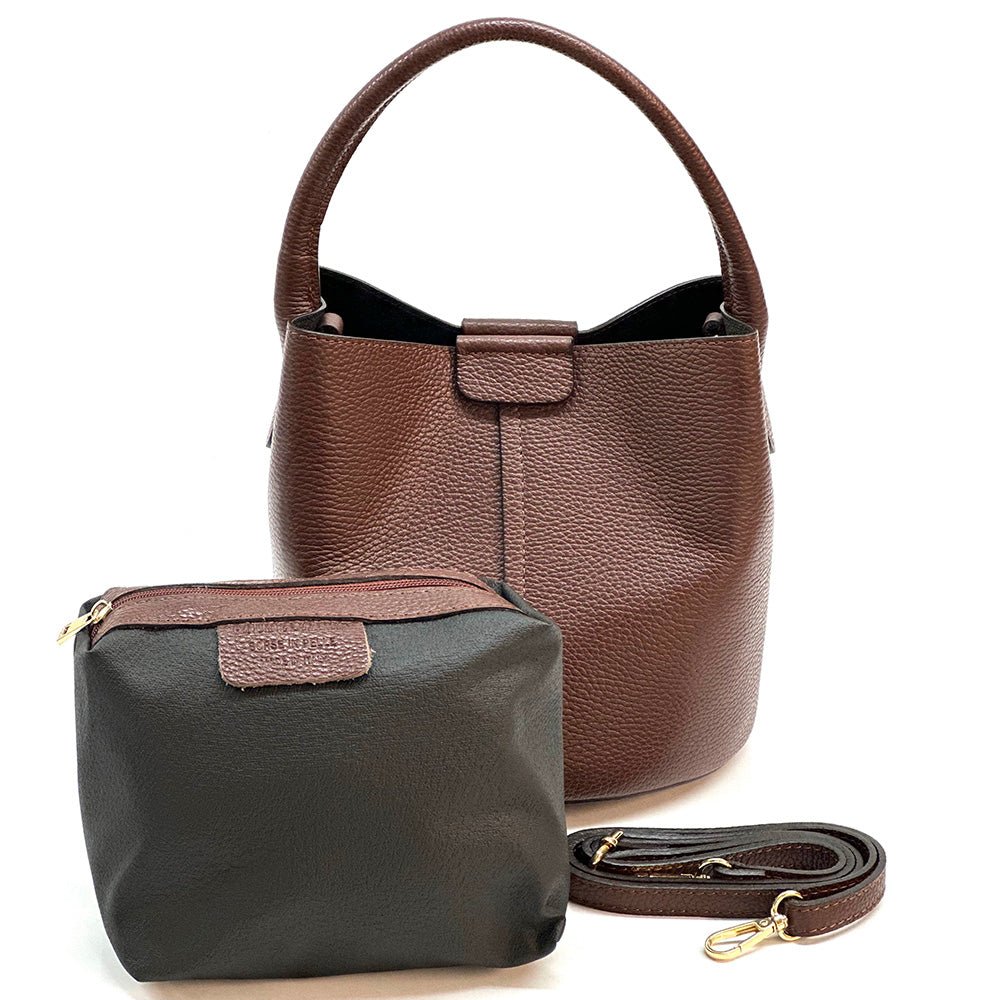 Grazia Italian Leather Bucket Bag – Elegant Everyday Shoulder Bag for Women - Leather Italiano