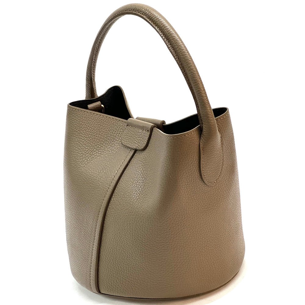 Grazia Italian Leather Bucket Bag – Elegant Everyday Shoulder Bag for Women - Leather Italiano