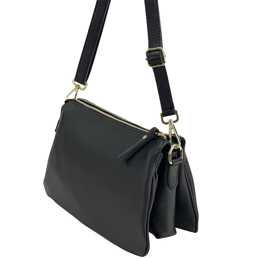 Graziella Italian Leather Shoulder & Crossbody Bag - Leather Italiano