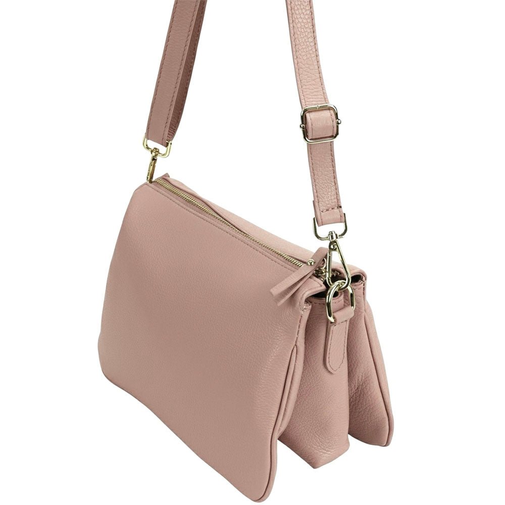 Graziella Italian Leather Shoulder & Crossbody Bag - Leather Italiano