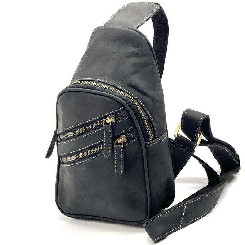 Harvey Italian Leather Sling Bag – Men’s Crossbody (Handmade in Florence) - Leather Italiano