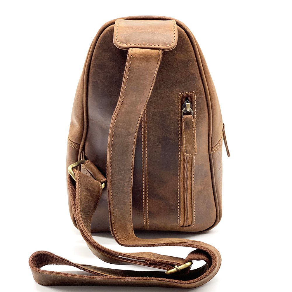 Harvey Italian Leather Sling Bag – Men’s Crossbody (Handmade in Florence) - Leather Italiano