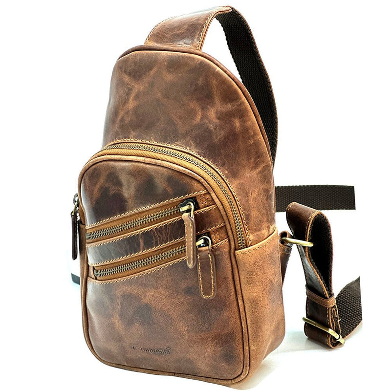 Harvey Italian Leather Sling Bag – Men’s Crossbody (Handmade in Florence) - Leather Italiano