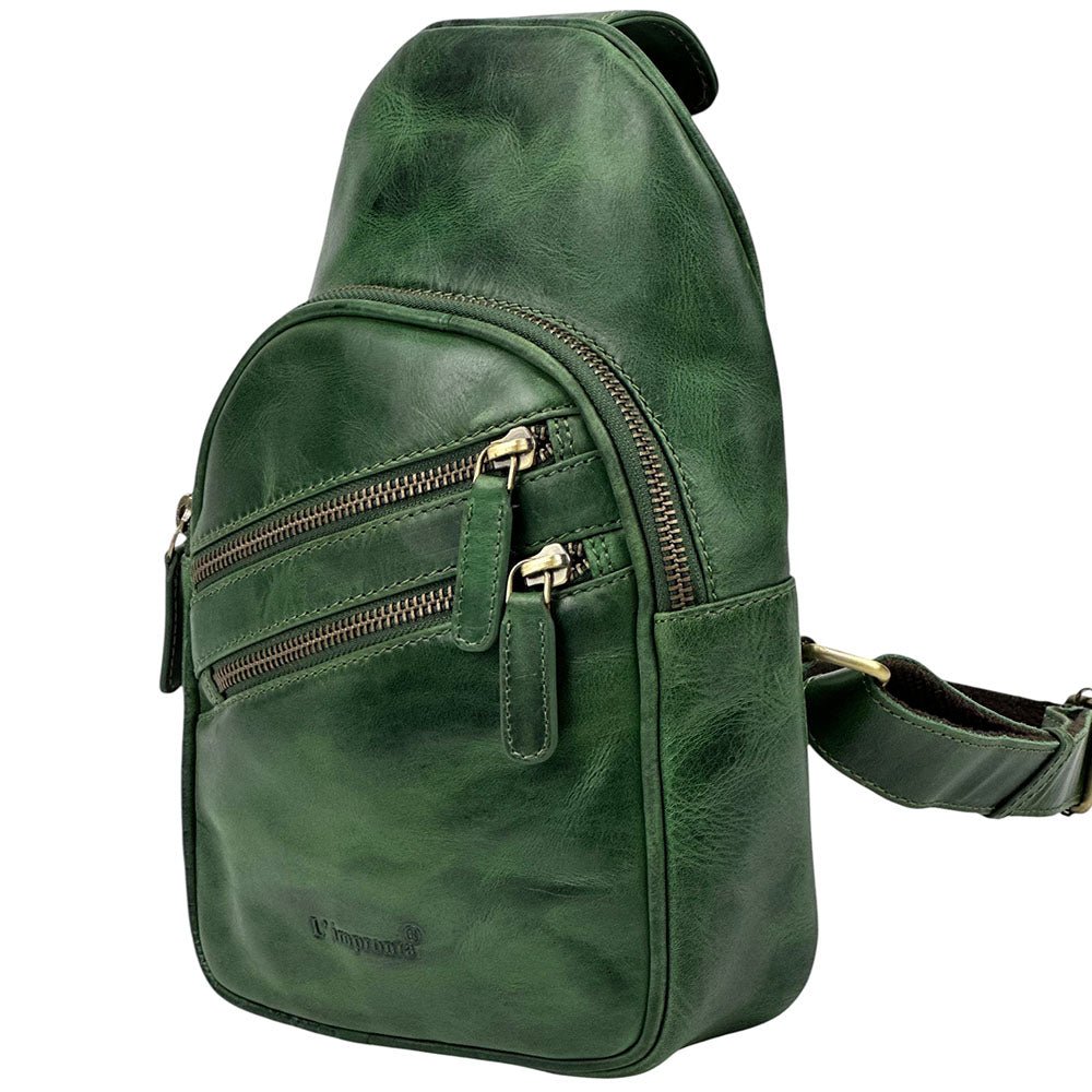 Harvey Italian Leather Sling Bag – Men’s Crossbody (Handmade in Florence) - Leather Italiano